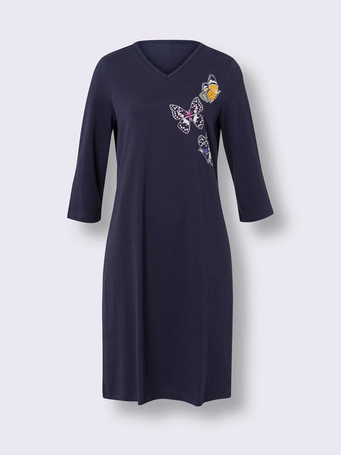 BUTTERFLY PRINT NIGHT LONG SHIRT